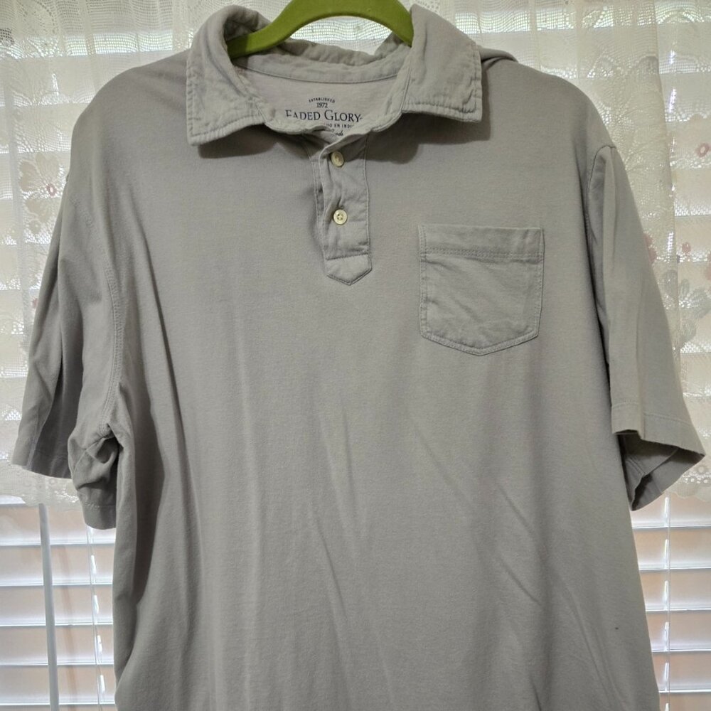 Faded Glory Men's Short Sleeve Pocket Tee 100% Organic Cotton Sz.Large